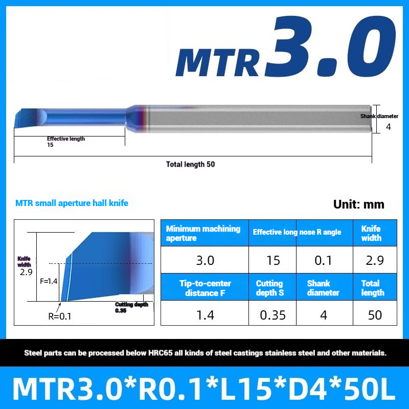 1122-MTR Small Bore Boring Tools Precision Boring Tools for Wear-Resistant Steel CNC Boring Bars Tungsten Carbide Alloy Shock-Resistant Miniature Turning Tools Shandong Denso Pricision Tools Co.,Ltd.
